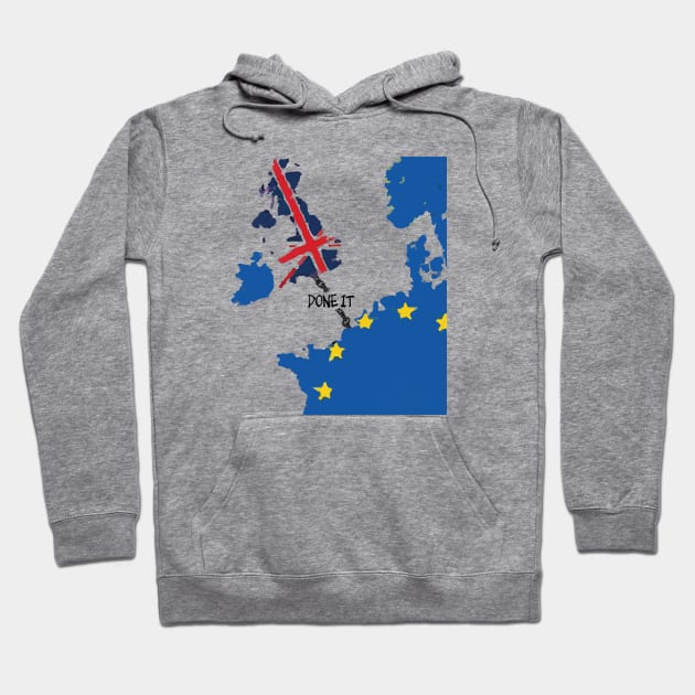 Fasbytes Brexit, Done it, Broken Chain Hoodie by FasBytes